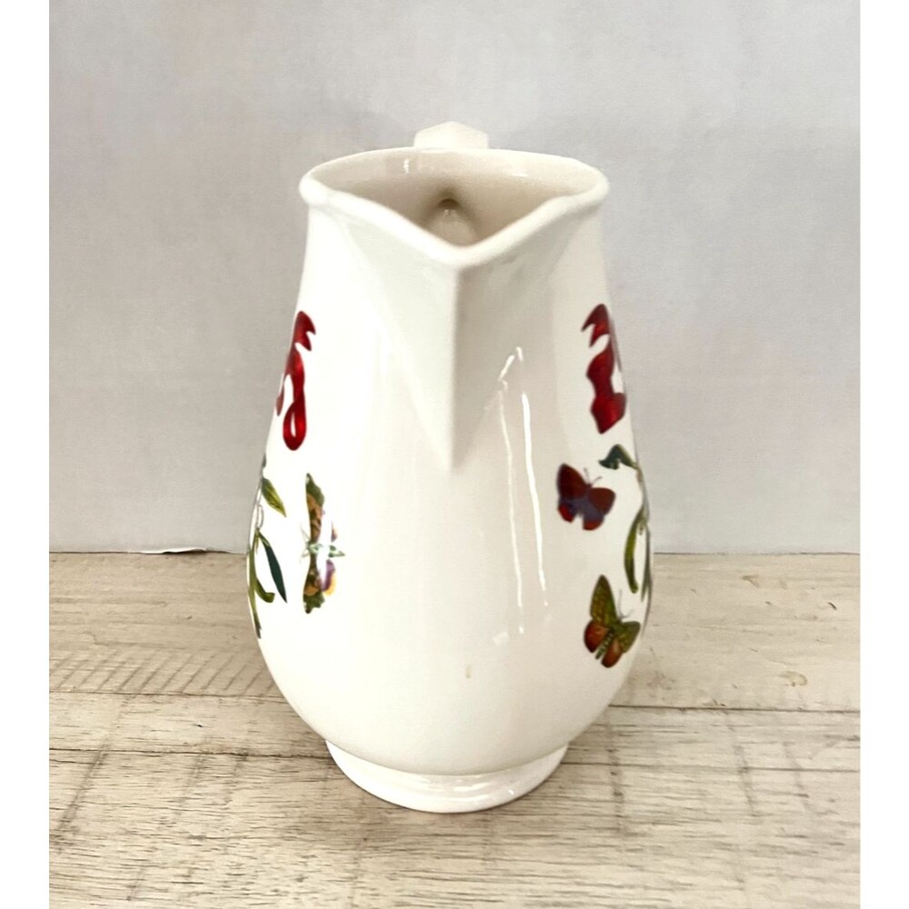 Vtg HTF Portmeirion Pitcher Viscum Album Mistletoe Butterfly 64oz Christmas Jug - Picture 2 of 12
